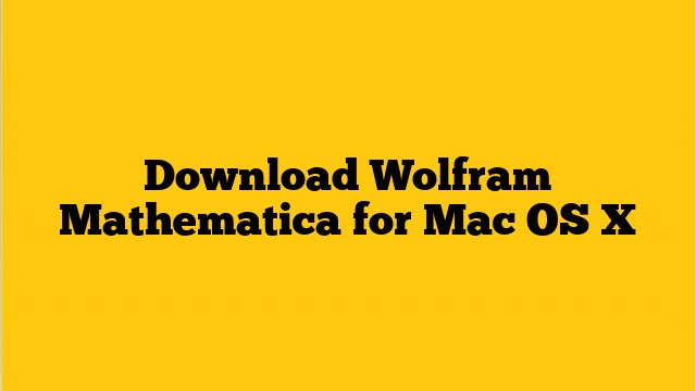 free mathematica for mac